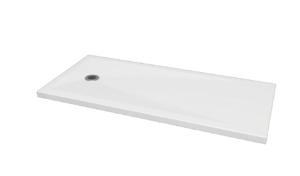 Roll-In Shower Base (Offset Drain) <br><span>Cultured Marble Shower Base</span>
