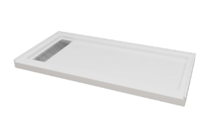 Side Drain Shower Base <br><span>Cultured Marble Shower Base</span>